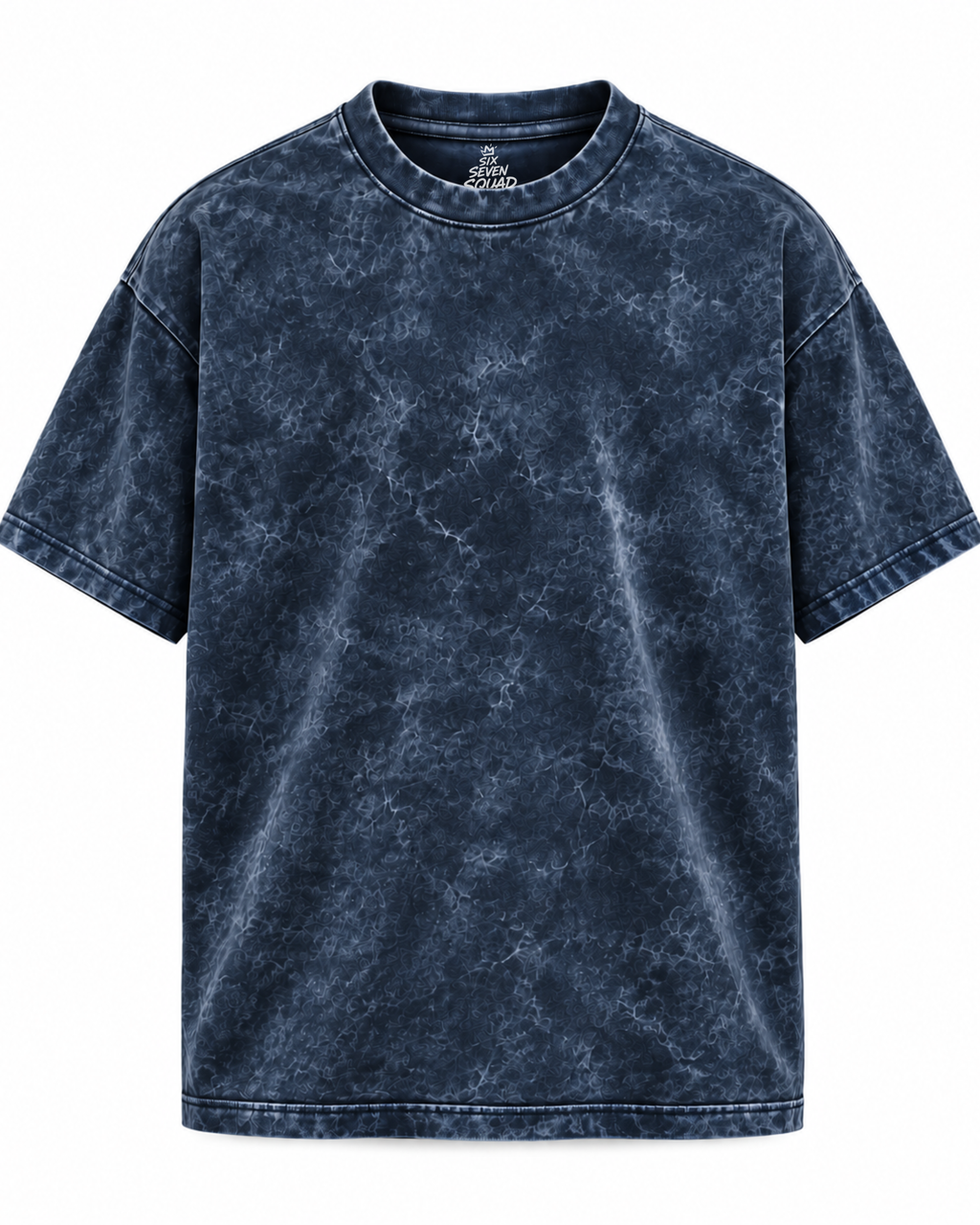 Midnight Tide Navy Acid Washed Oversized T-Shirt