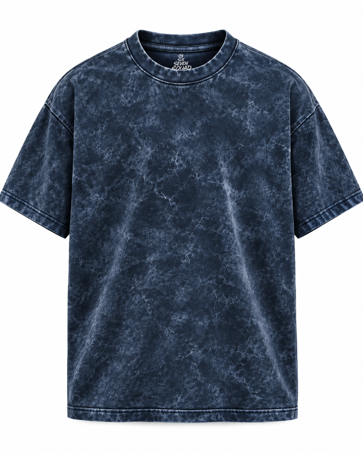 Midnight Tide Navy Acid Washed Oversized T-Shirt